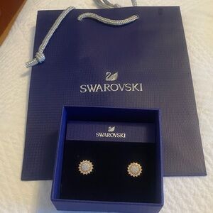 Swarovski Rose Gold-Tone Crystal Earrings
